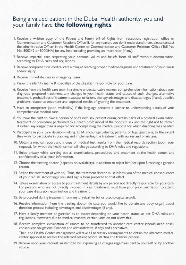 Section 132 Patient Rights Form.pdf Patient Rights & Responsibilities - King’s College Hospital London in Dubai
